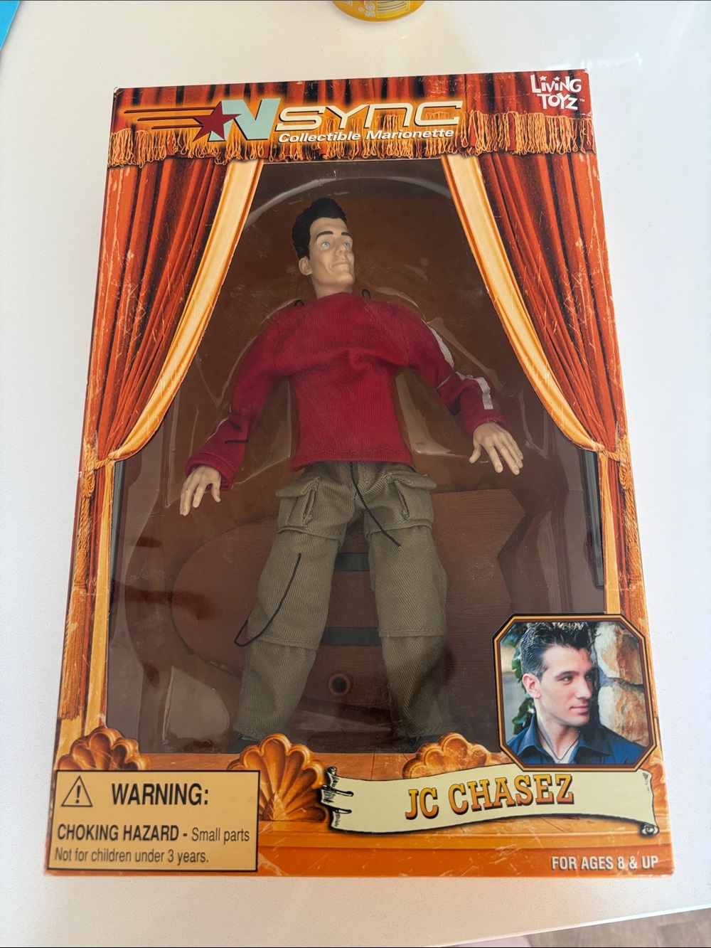 JC Chasez Collectible Marionette Doll in Red Sweater & Olive Pants